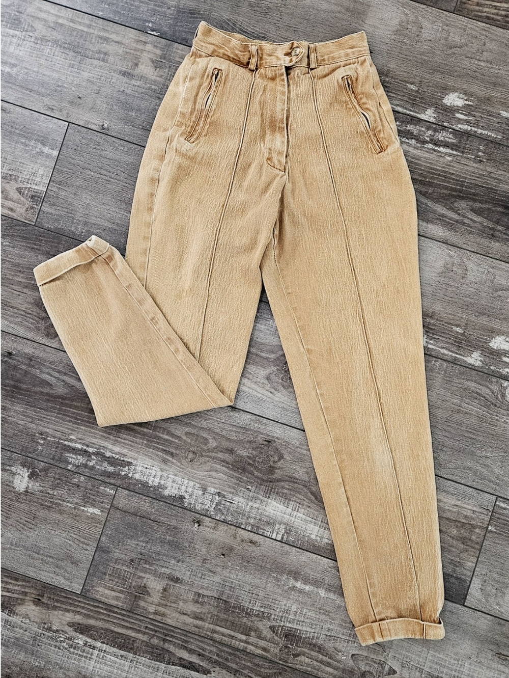Vintage IRENE ALLISON High-Rise Caramel Tan Jeans Size 4